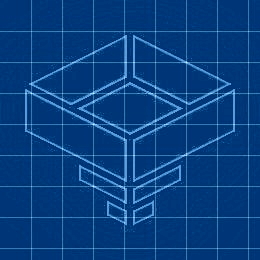 Blueprint-style version of the hopperelec logo