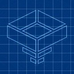 Blueprint-style version of the hopperelec logo